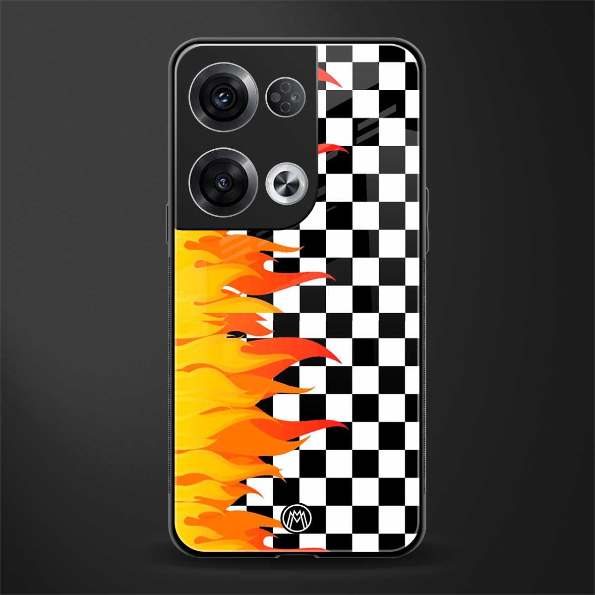 lil flames wild mode back phone cover | glass case for oppo reno 8