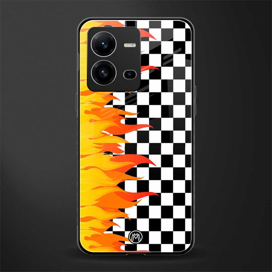 lil flames wild mode back phone cover | glass case for vivo v25-5g