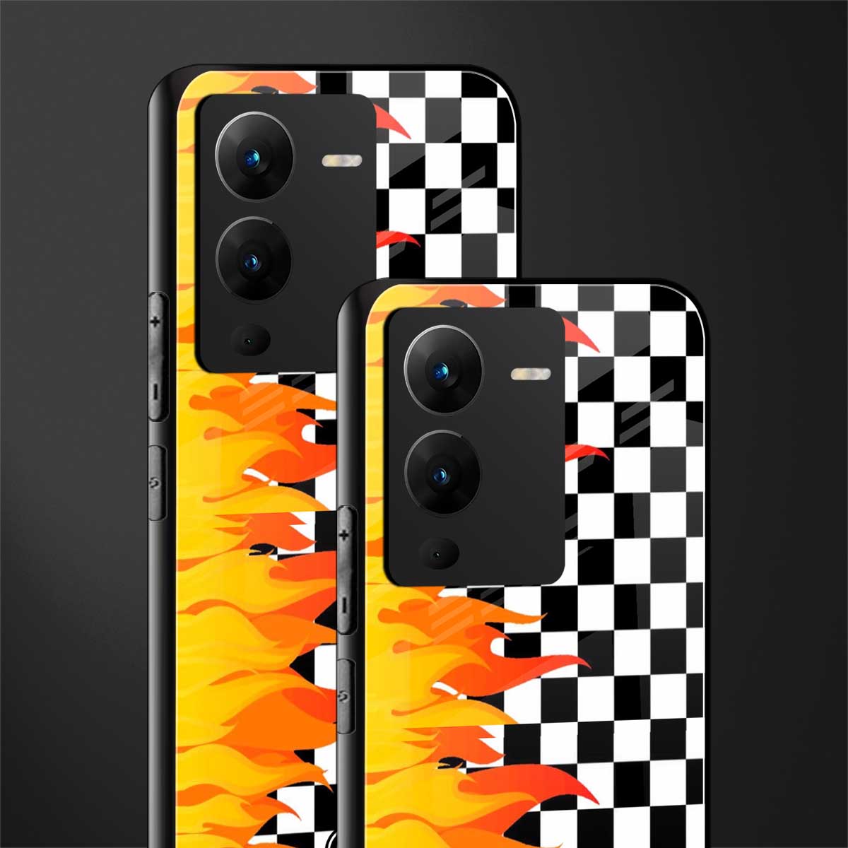 lil flames wild mode back phone cover | glass case for vivo v25 pro 5g