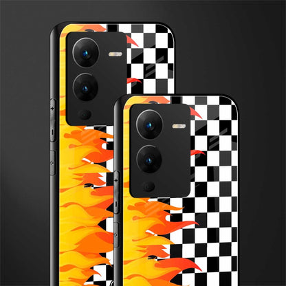 lil flames wild mode back phone cover | glass case for vivo v25 pro 5g