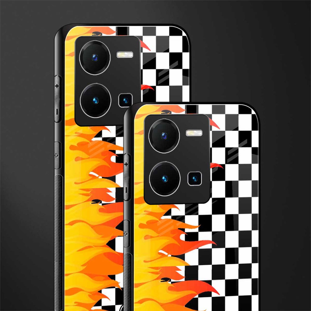 lil flames wild mode back phone cover | glass case for vivo y35 4g