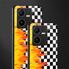 lil flames wild mode back phone cover | glass case for vivo y22
