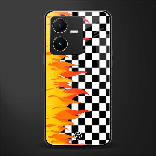 lil flames wild mode back phone cover | glass case for vivo y22