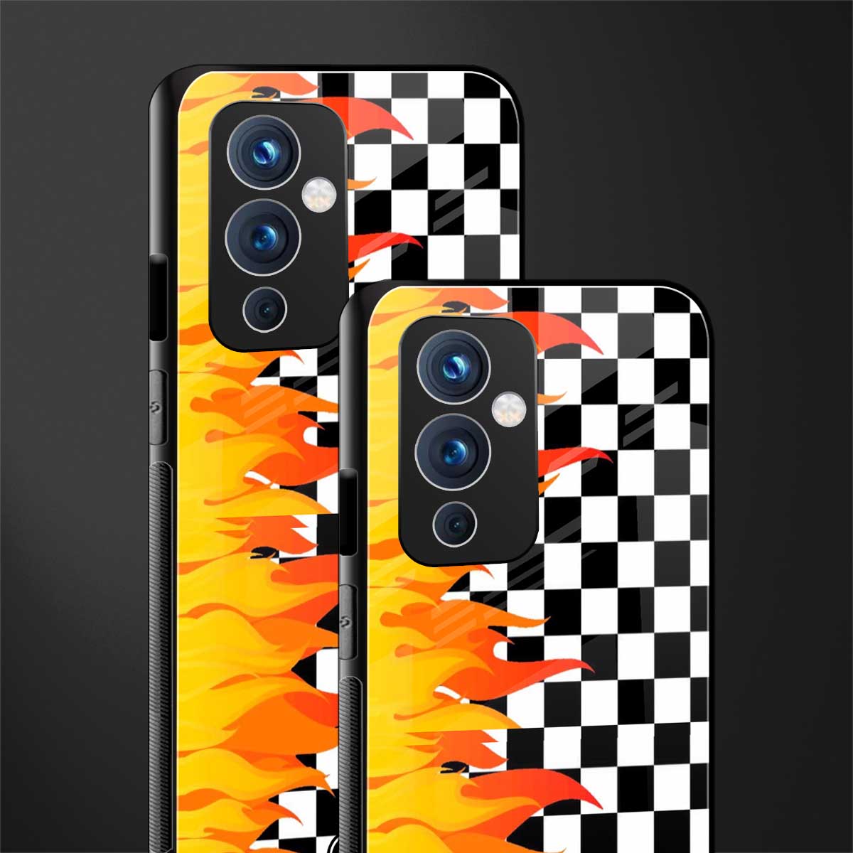 lil flames wild mode back phone cover | glass case for oneplus 9