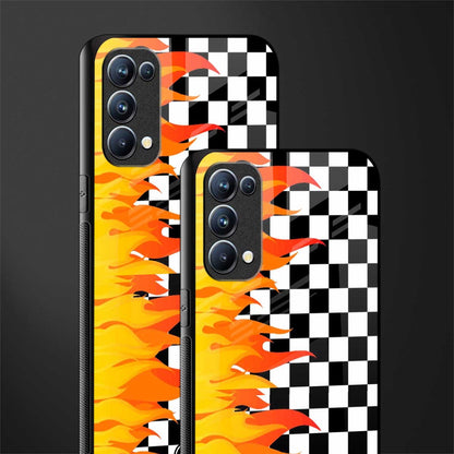 lil flames wild mode back phone cover | glass case for oppo reno 5