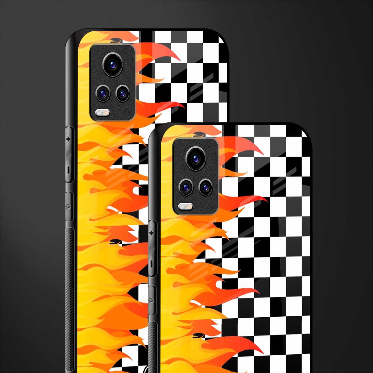 lil flames wild mode back phone cover | glass case for vivo v21e 4g