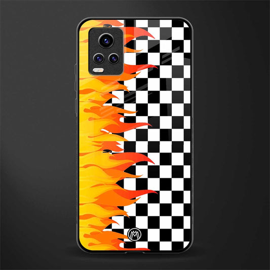 lil flames wild mode back phone cover | glass case for vivo v21e 4g