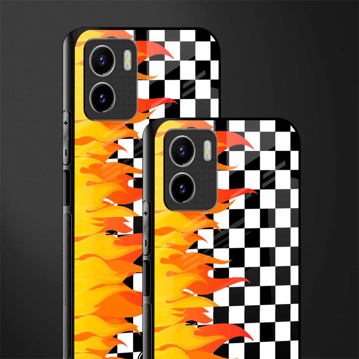 lil flames wild mode back phone cover | glass case for vivo y72