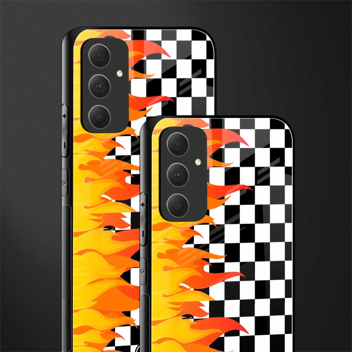 lil flames wild mode back phone cover | glass case for samsung galaxy a54 5g