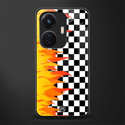 lil flames wild mode back phone cover | glass case for vivo t1 44w 4g