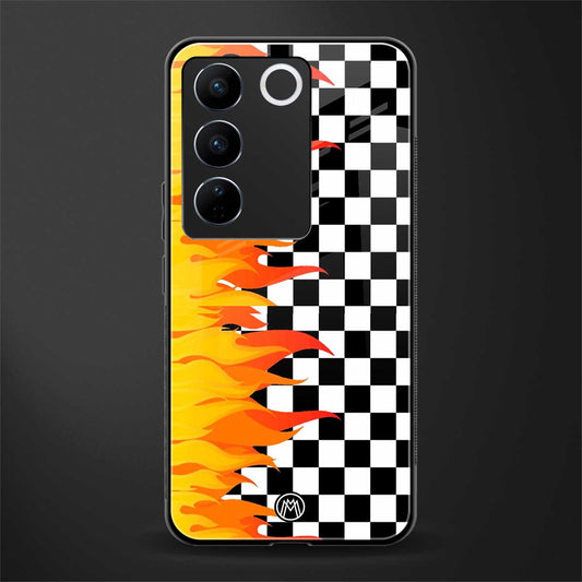 lil flames wild mode back phone cover | glass case for vivo v27 pro 5g