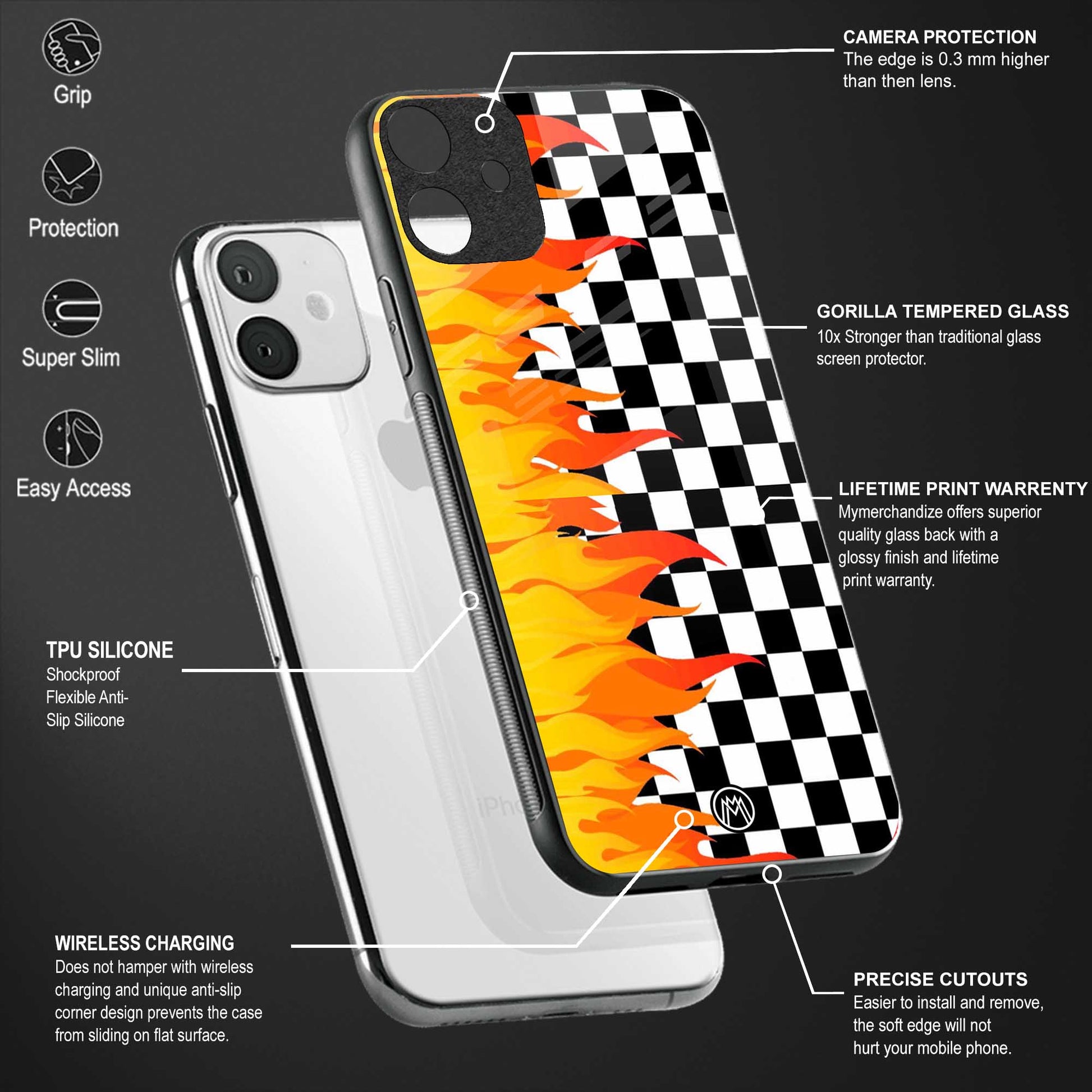 lil flames wild mode back phone cover | glass case for oppo reno 5