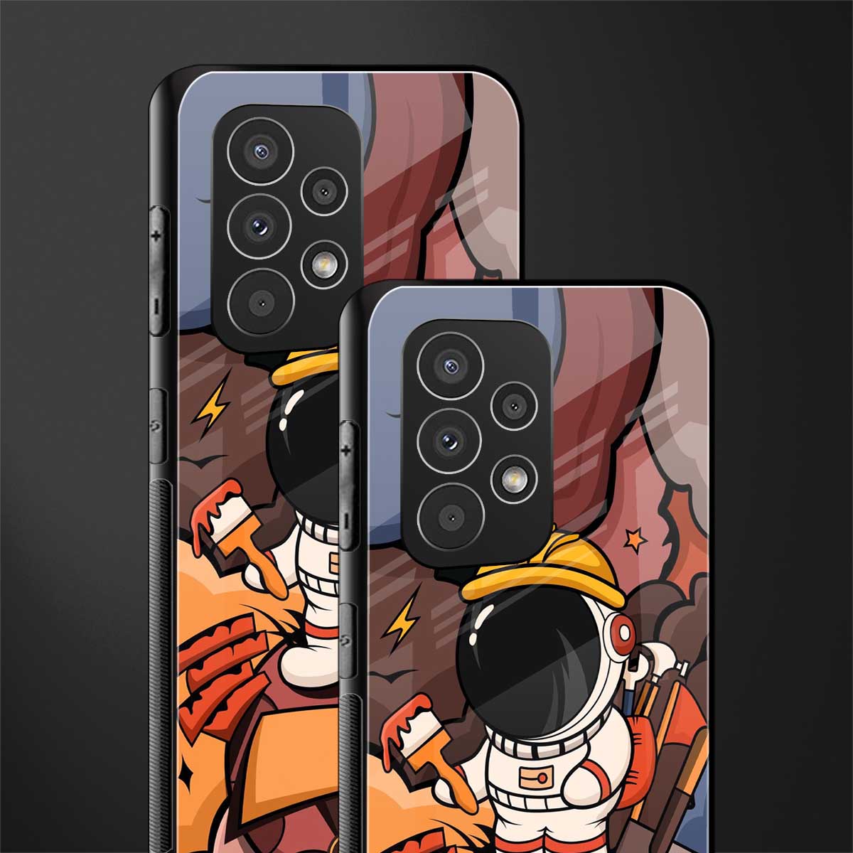 lil spaceman back phone cover | glass case for samsung galaxy a53 5g