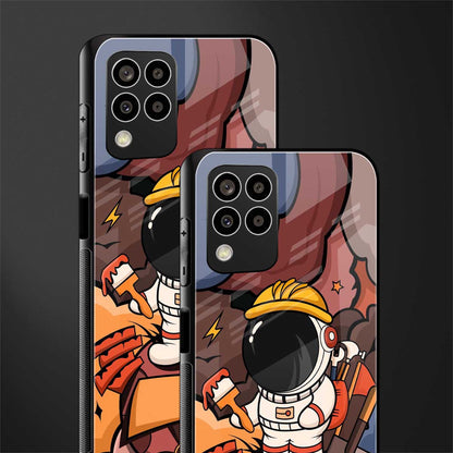 lil spaceman back phone cover | glass case for samsung galaxy m33 5g