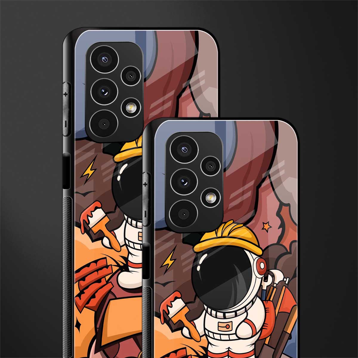 lil spaceman back phone cover | glass case for samsung galaxy a13 4g
