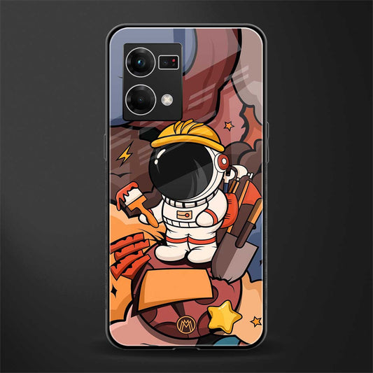 lil spaceman back phone cover | glass case for oppo f21 pro 4g