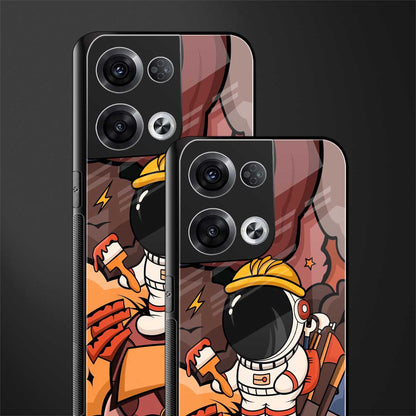 lil spaceman back phone cover | glass case for oppo reno 8