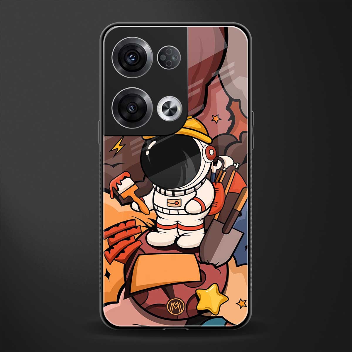 lil spaceman back phone cover | glass case for oppo reno 8