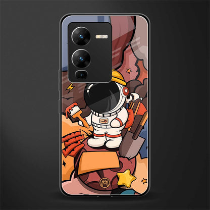 lil spaceman back phone cover | glass case for vivo v25 pro 5g