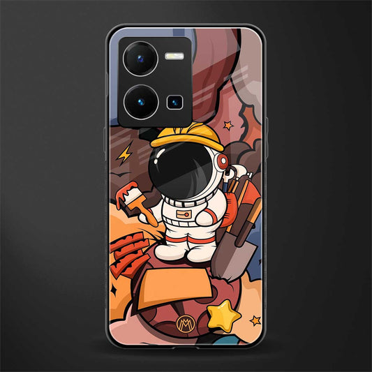 lil spaceman back phone cover | glass case for vivo y35 4g