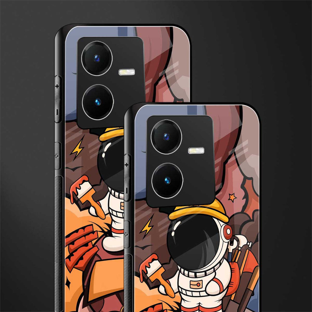 lil spaceman back phone cover | glass case for vivo y22