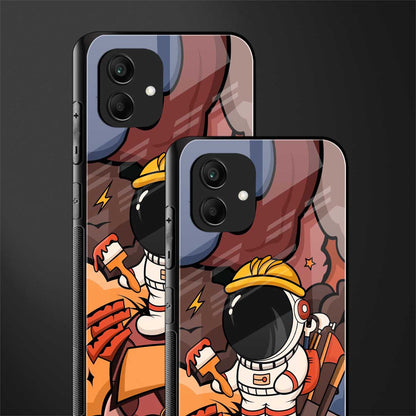 lil spaceman back phone cover | glass case for samsung galaxy a04