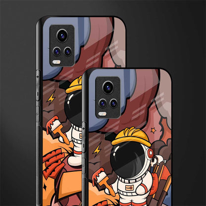 lil spaceman back phone cover | glass case for vivo v21e 4g