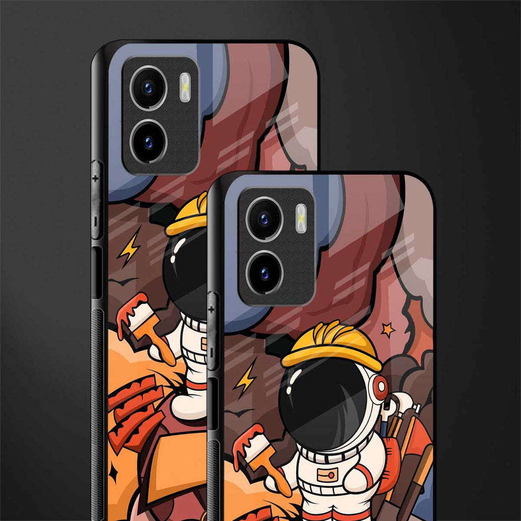 lil spaceman back phone cover | glass case for vivo y72