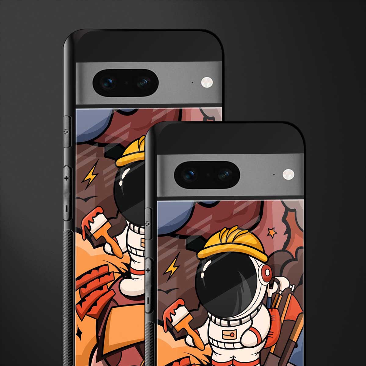 lil spaceman back phone cover | glass case for google pixel 7