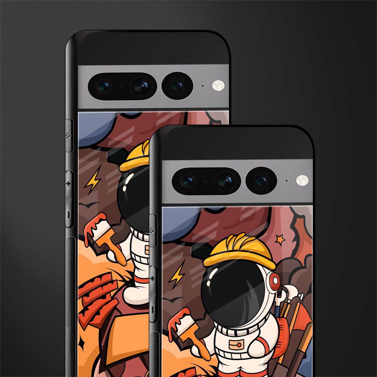 lil spaceman back phone cover | glass case for google pixel 7 pro