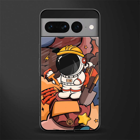 lil spaceman back phone cover | glass case for google pixel 7 pro