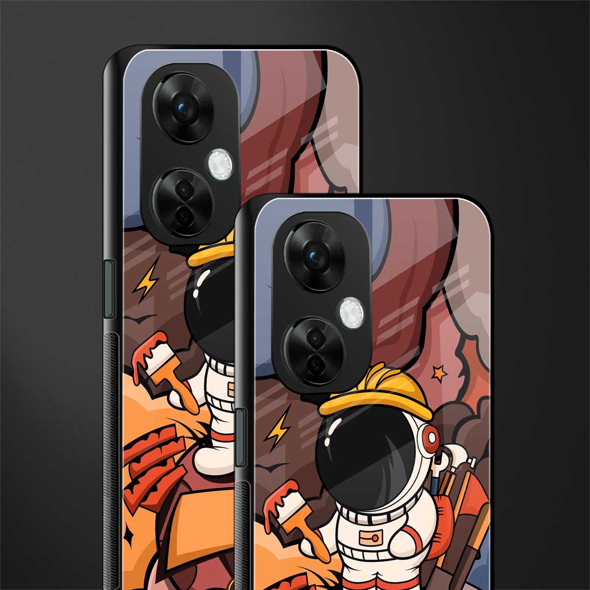 lil spaceman back phone cover | glass case for oneplus nord ce 3 lite