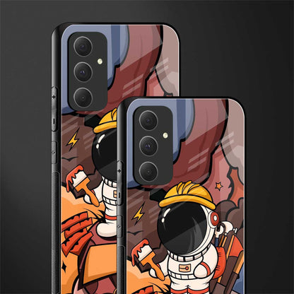 lil spaceman back phone cover | glass case for samsung galaxy a54 5g