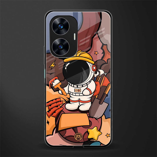 lil spaceman back phone cover | glass case for realme c55