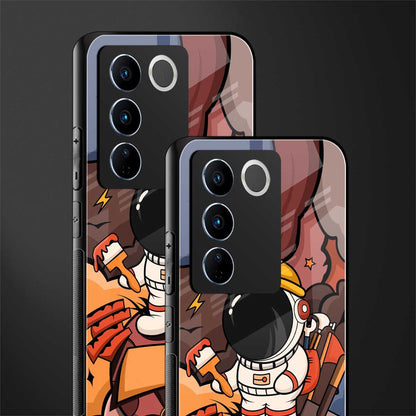 lil spaceman back phone cover | glass case for vivo v27 pro 5g