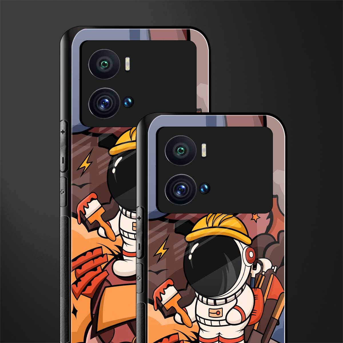 lil spaceman back phone cover | glass case for iQOO 9 Pro