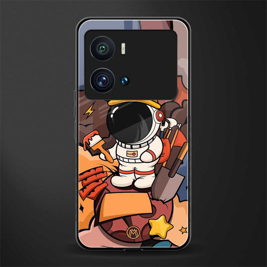 lil spaceman back phone cover | glass case for iQOO 9 Pro