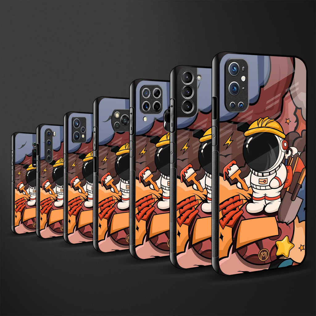 lil spaceman back phone cover | glass case for realme c55