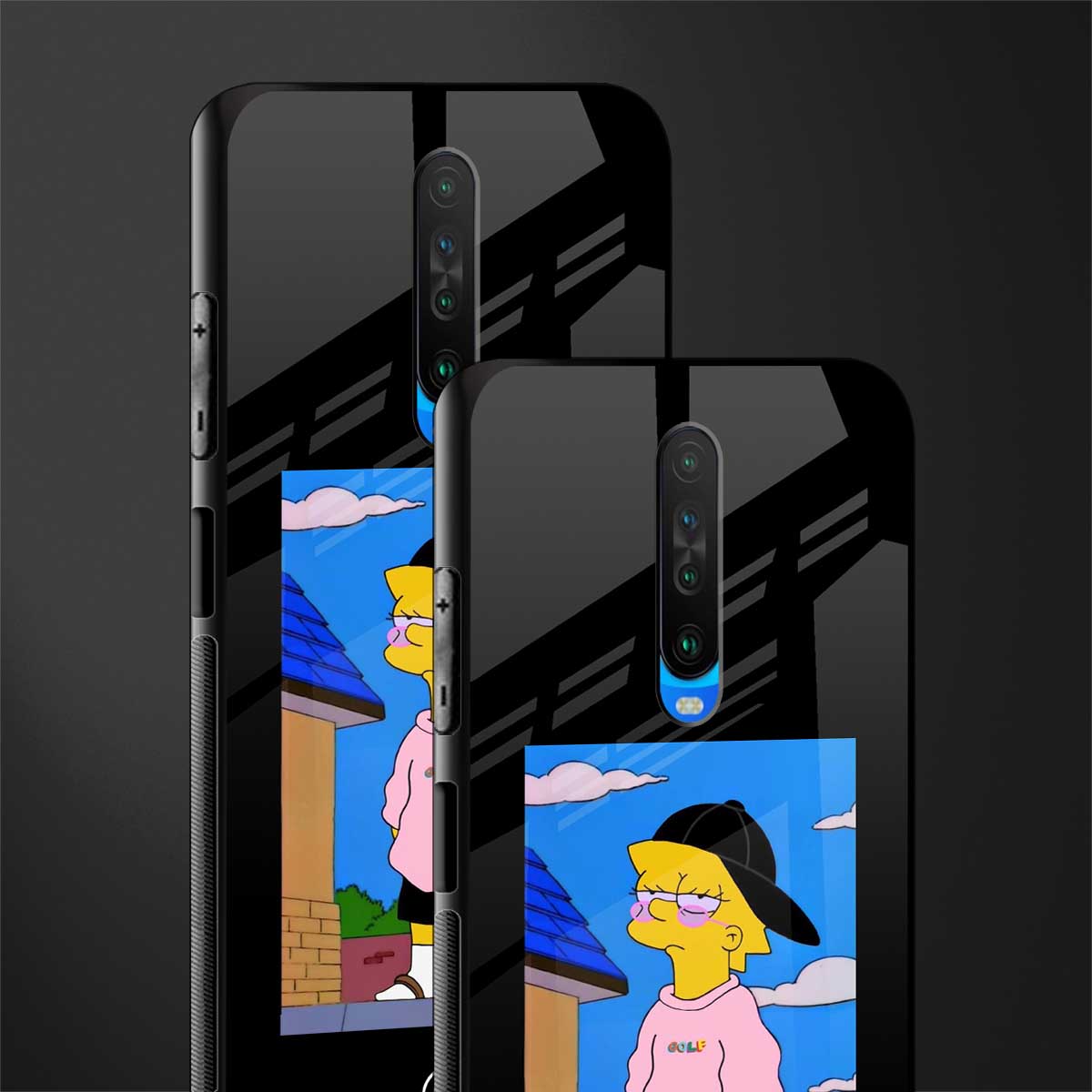 lisa simpson glass case for poco x2 image-2