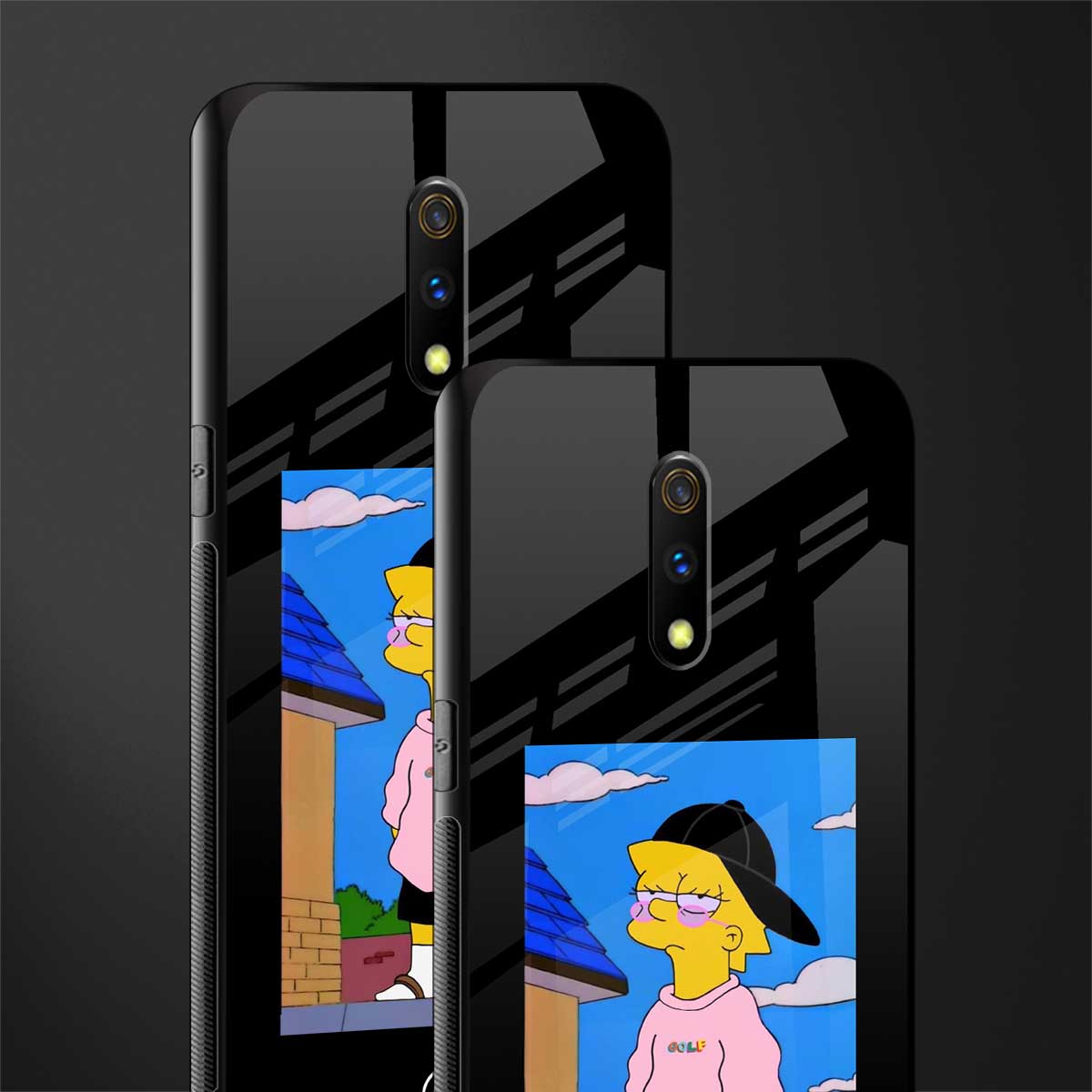 lisa simpson glass case for realme x image-2