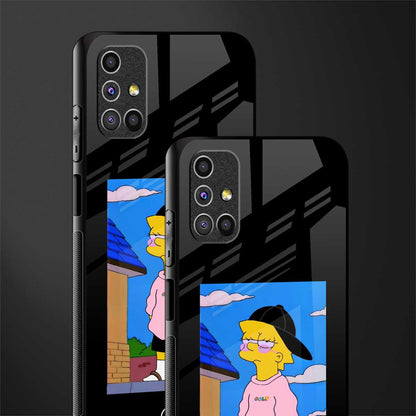 lisa simpson glass case for samsung galaxy m51 image-2