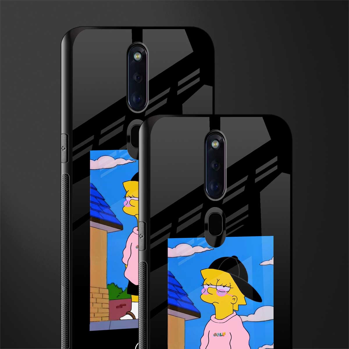 lisa simpson glass case for oppo f11 pro image-2
