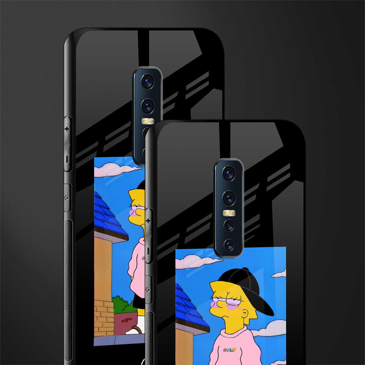 lisa simpson glass case for vivo v17 pro image-2