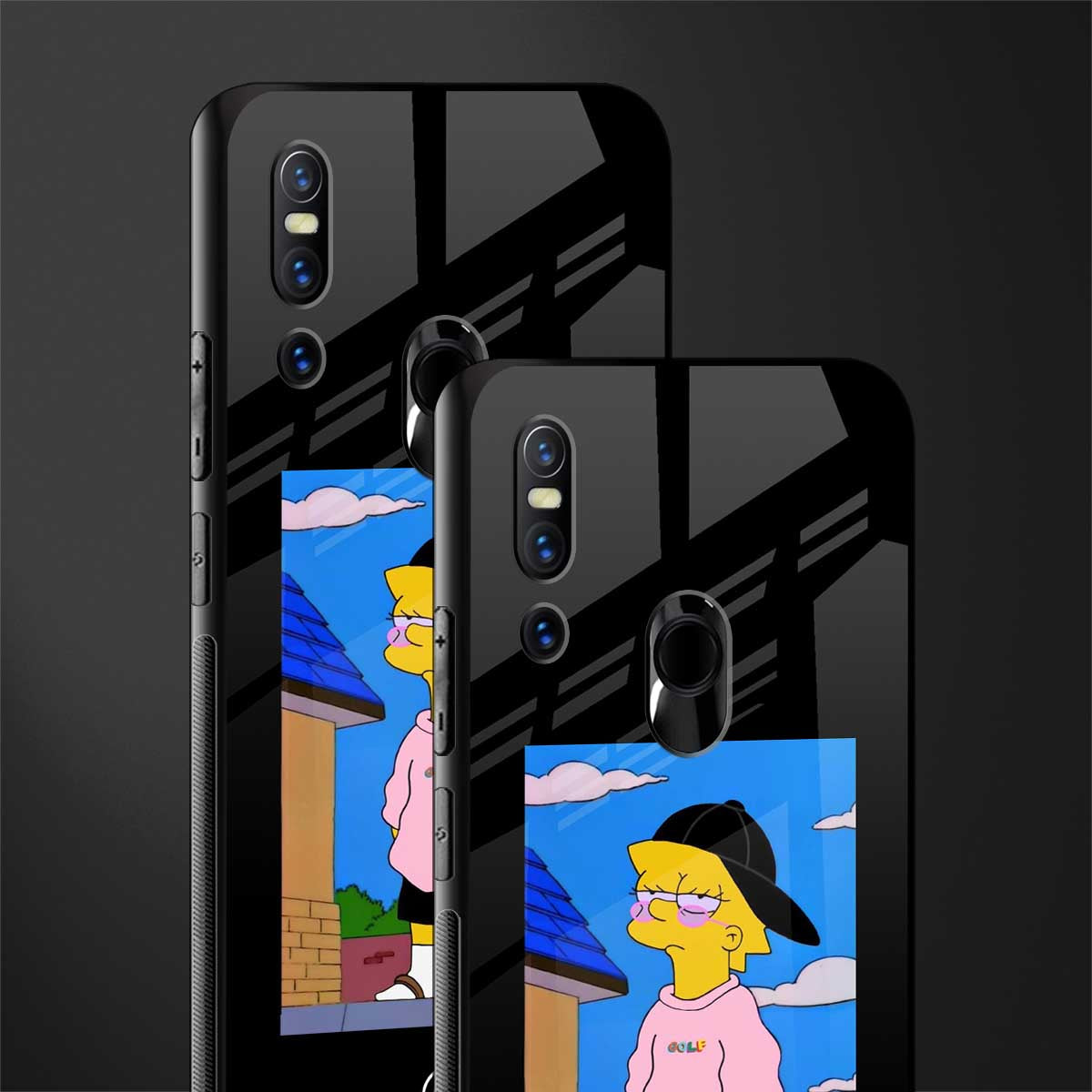 lisa simpson glass case for vivo v15 image-2