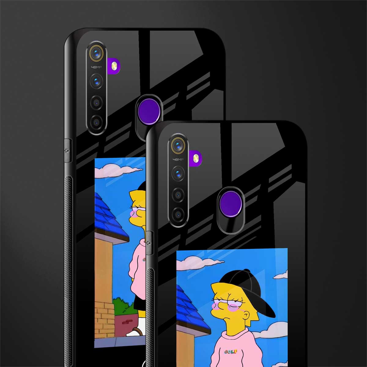 lisa simpson glass case for realme 5 pro image-2