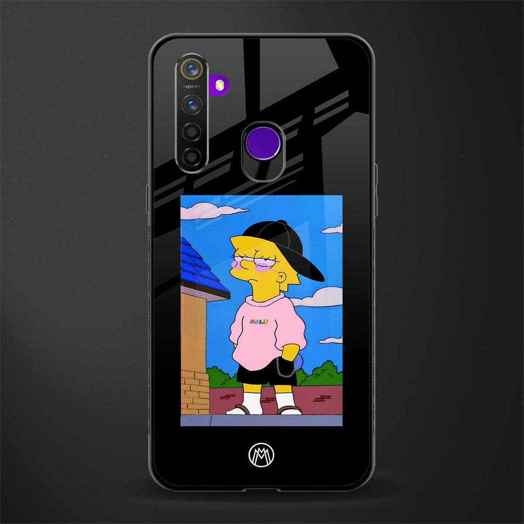 lisa simpson glass case for realme 5 image