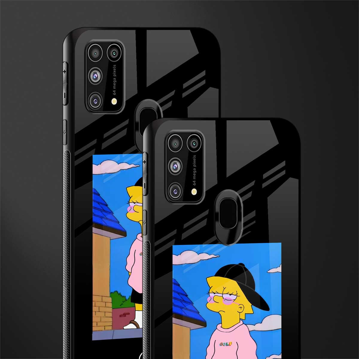 lisa simpson glass case for samsung galaxy f41 image-2