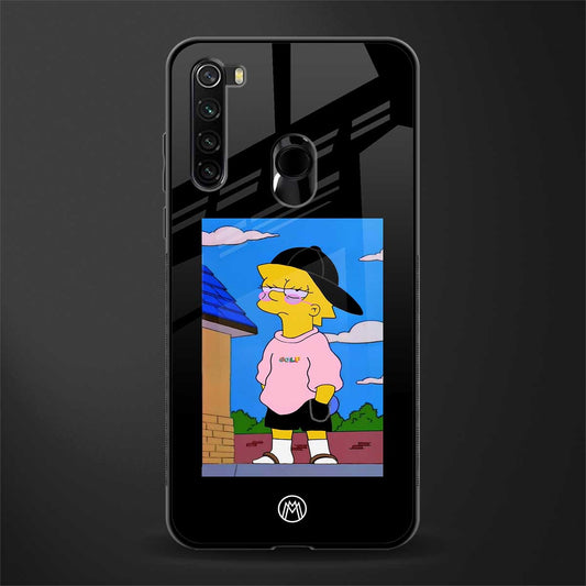 lisa simpson glass case for redmi note 8 image