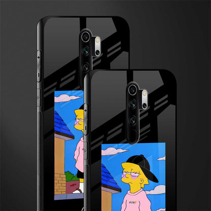 lisa simpson glass case for redmi note 8 pro image-2