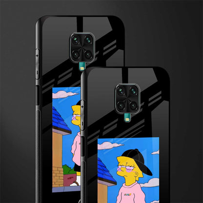 lisa simpson glass case for redmi note 9 pro image-2